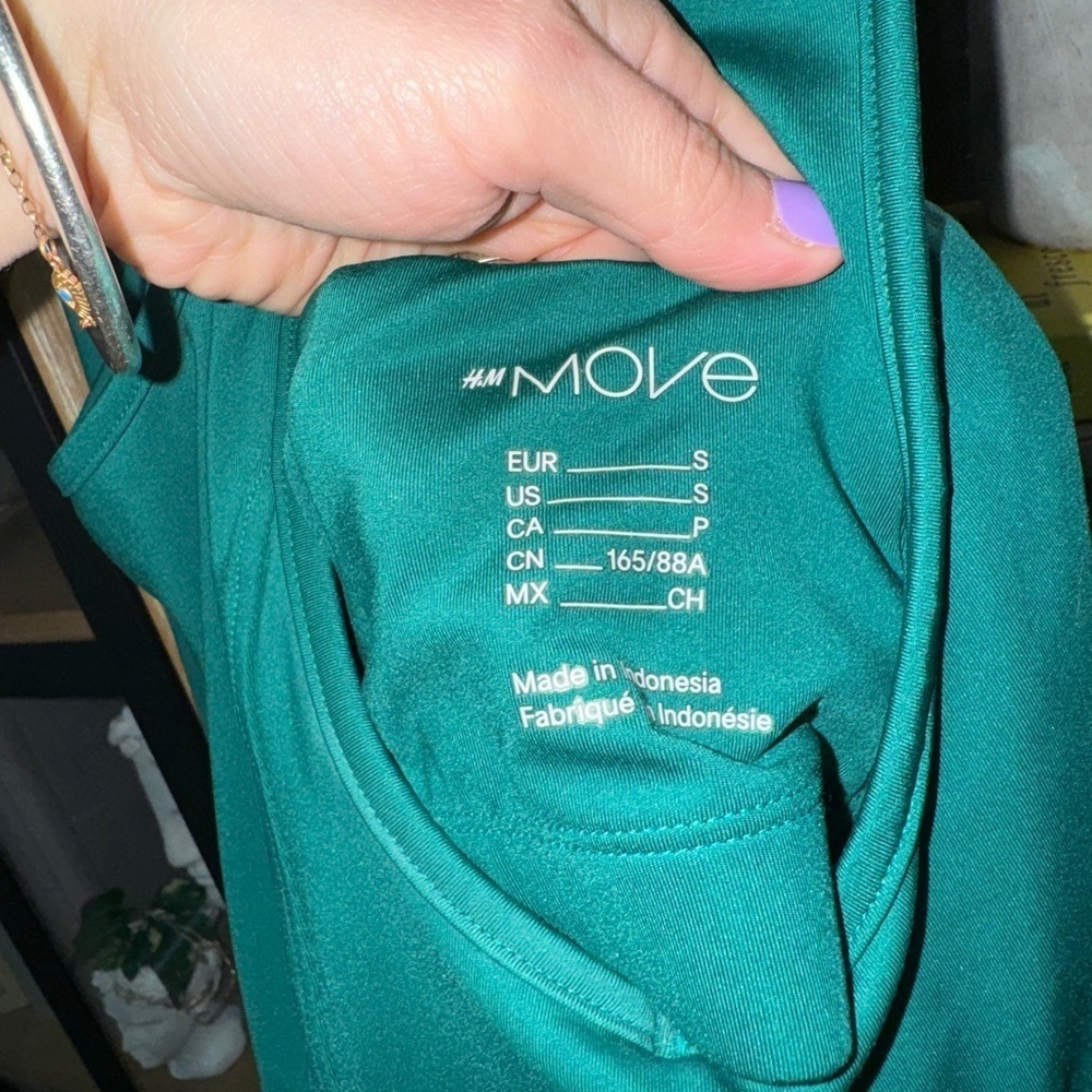 H&M exercise dress workout high neck tennis skort pockets tank emerald forest - Picture 4 of 7